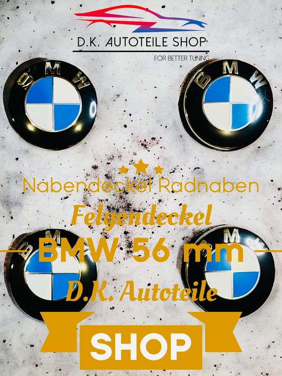 4x68mm Nabendeckel Für BMW - Radkappen In Schwarz-Weiß Design