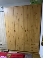 Kleiderschrank Holzoptik 3 Türen mit 3 Schubladen