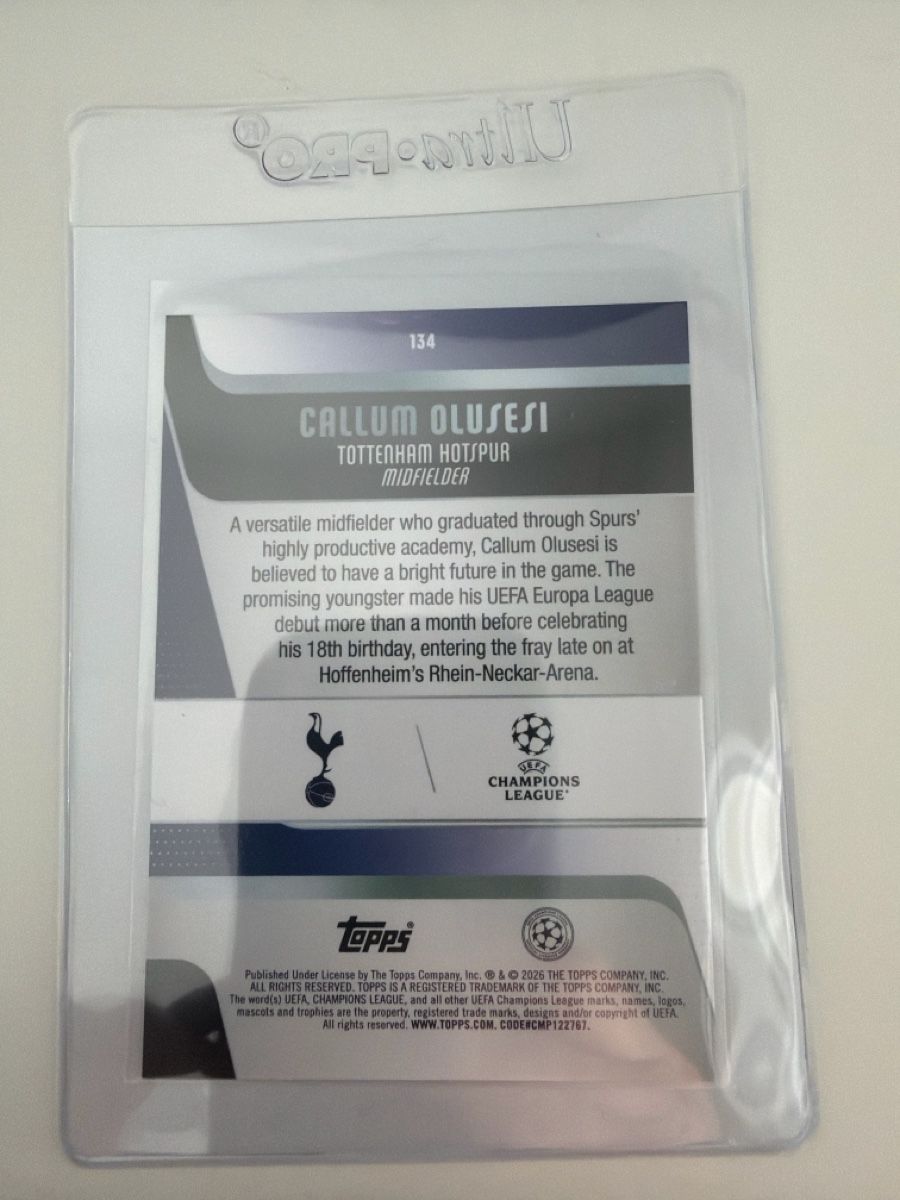 Topps Carte collezionabili: Topps UCC Flagship - Callum Olusesi - Tottenham Pink – Usato da Cernier venduto da Kairjo 1