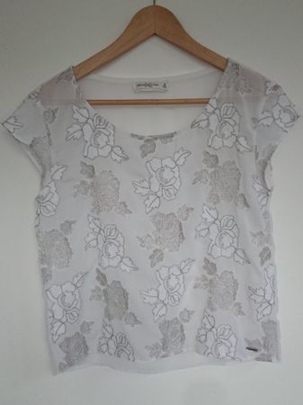 Hübsche Damen Chiffon Bluse Abercrombie & Fitch Gr. S Ivory