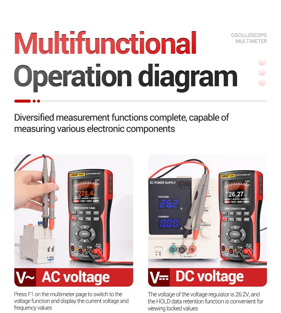 Misurare: Digitaler oszilloskop transistor test multimeter – Nuovo e nell'imballaggio originale da Genève venduto da Top-Trend 2