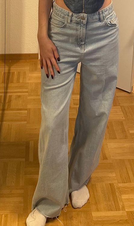 Top Zara Bleu Menthe Clair - Taille XS | Blouse Bloggers Kayture Occasion Très Bon État