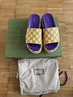 Gucci GG Supreme yellow joy platform sandals Gr.37/38