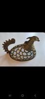 Boîte décorative oiseau en laiton et bois