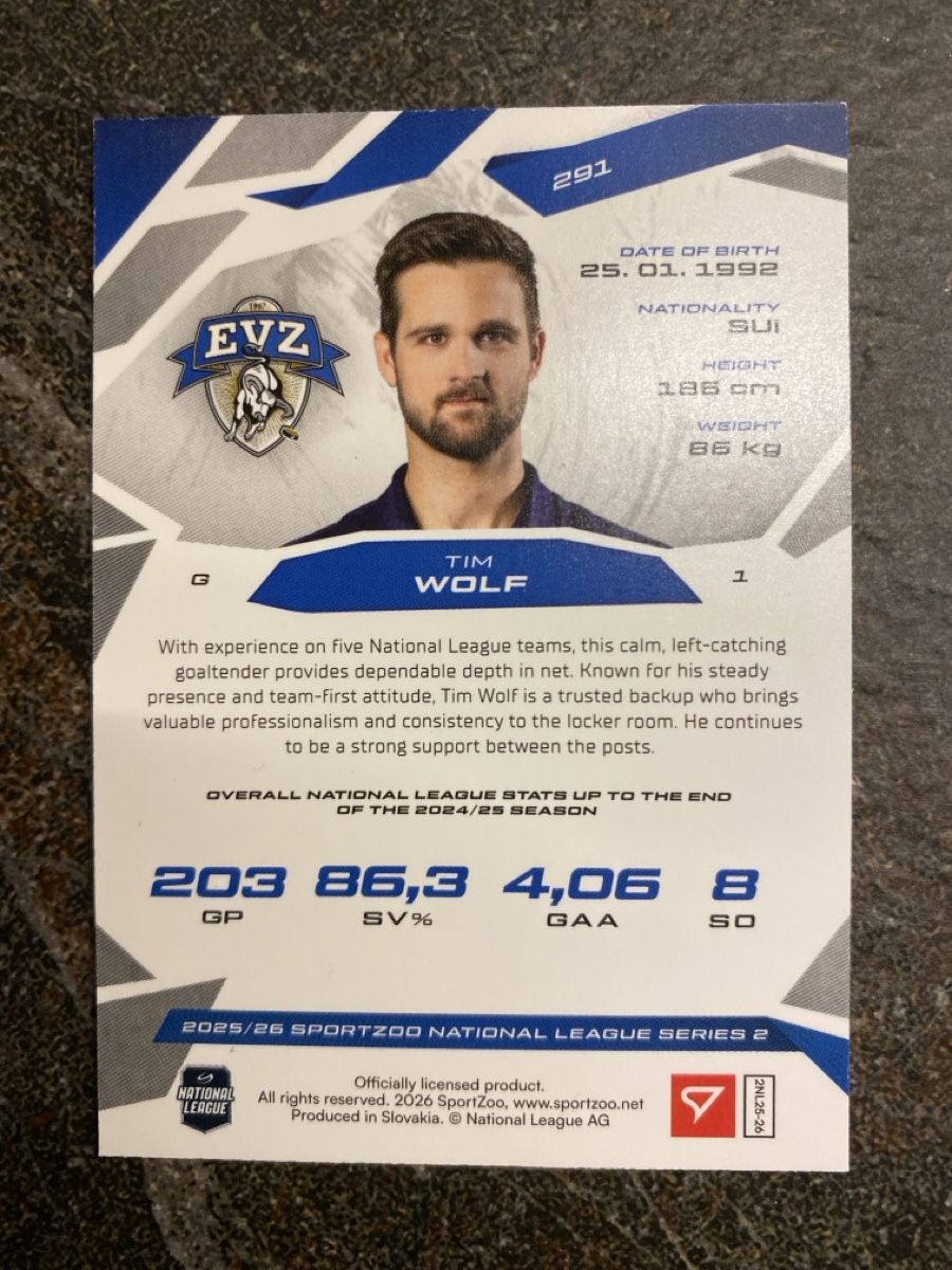 Sportzoo Carte collezionabili: Sportzoo Tim Wolf Series 2 2026 – Nuovo (secondo la descrizione) da Pfäffikon ZH venduto da Hogersepp87 1