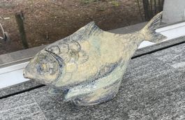 Scultura Pesce in Ceramica, 65 cm