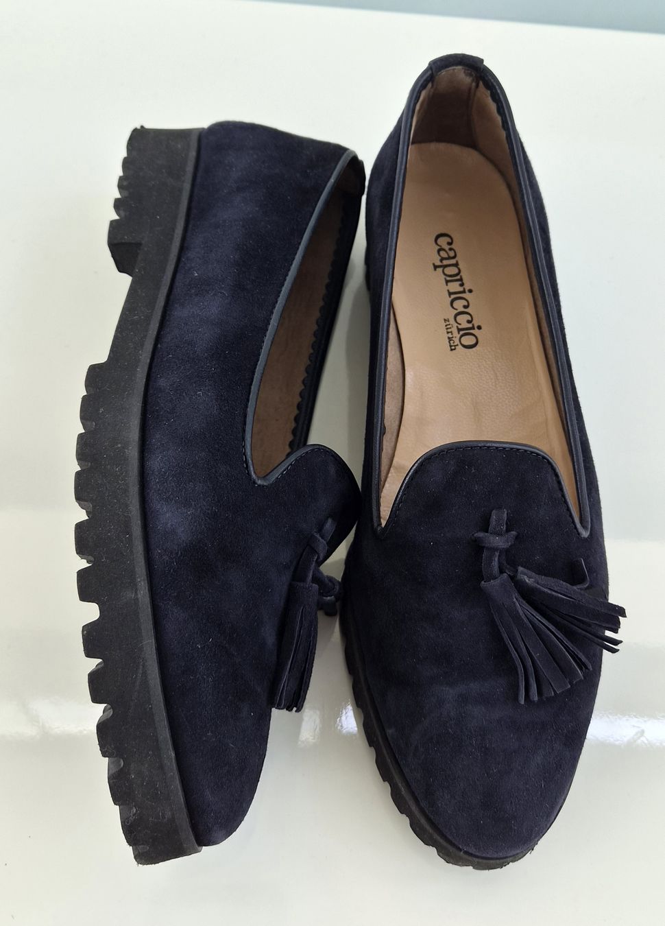 Scarpe da donna: Dunkelblaue Lammfell Loafer Gr. 37 Sommer  – Usato da Rapperswil SG venduto da lemiii 1