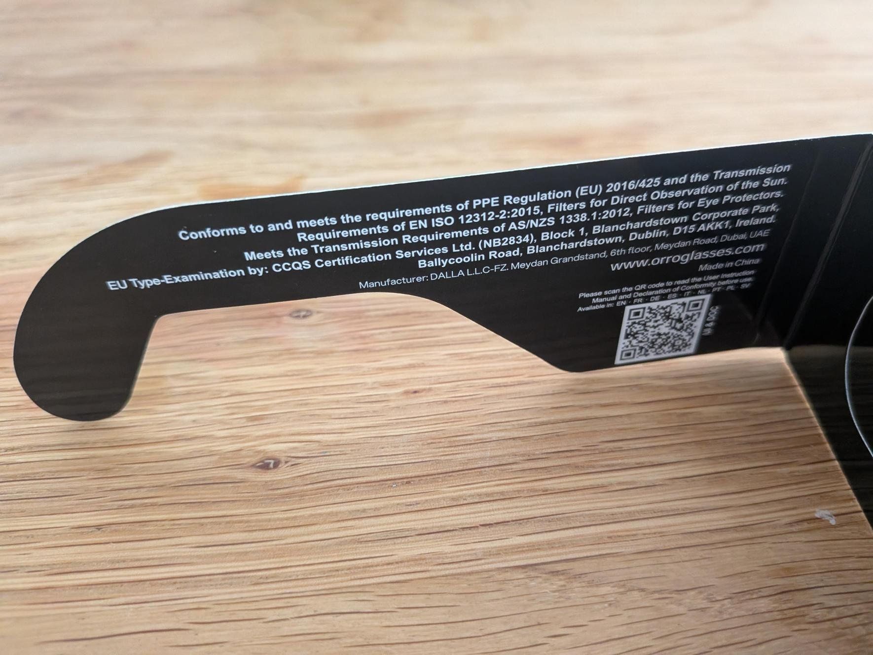 Occhiali & Lenti: ISO Sonnenfinsternis Brille - Eclipse Glasses ORRO – Nuovo e nell'imballaggio originale da Zürich venduto da depierie 1