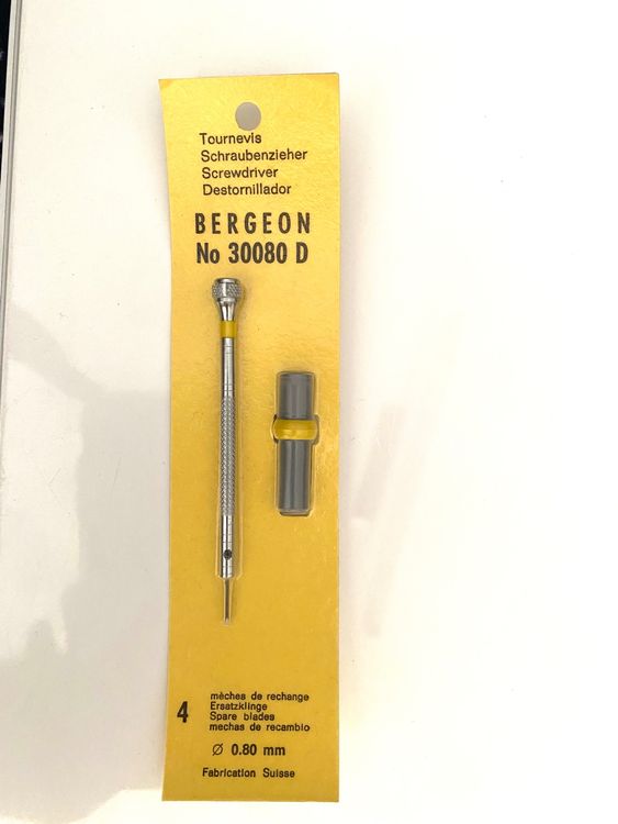 Lames De Rechange Bergeon Pour Tournevis - Tube De 2 Lames, Acier Inoxydable, Neuf Avec étiquette