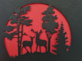 Stanzschablone Nr.62, Reh im Wald (für Sizzix geeignet)