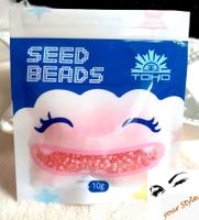 Original-TOHO Rocailles 8/0 hotpink lined clear,10g/~390Stk.