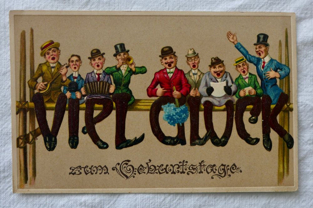 PRÄGE AK KÜNSTLER / KITSCH, "viel Glück zum Geburtstag" Kaufen auf