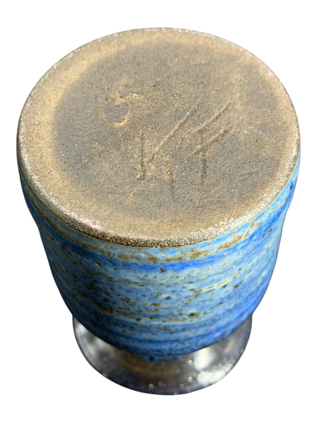 Vasi & Recipienti: Superbe vase en grés émaillé Raku signée monogramme KF – Usato da Morges venduto da vintiques 7