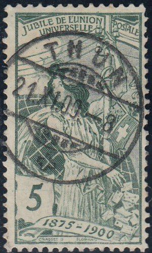 Alle Briefmarken: 77C.2. Pf. unterer Rahmen v. Grasset bis Florian gestrichelt – Gebraucht aus Spreitenbach von Lienbi01 1
