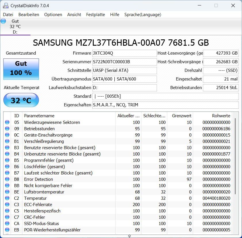 Samsung Harddisks: Samsung Enterprise SSD PM893, 7.68TB – Gebraucht aus Suhr von Heuby 1