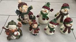 7 Schneemann Figuren aus Polyethylen