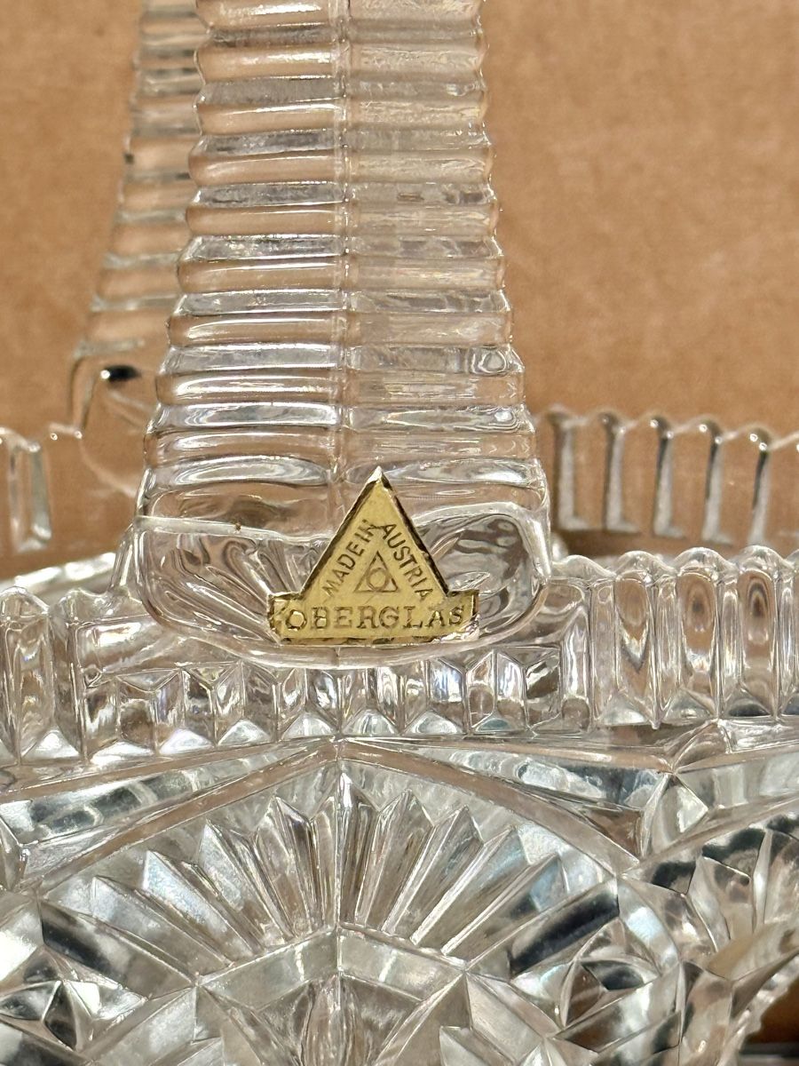 Ciotole: Vintage OBERGLAS Austria Crystal Basket – Usato da Lausanne venduto da vas_mbk2 1