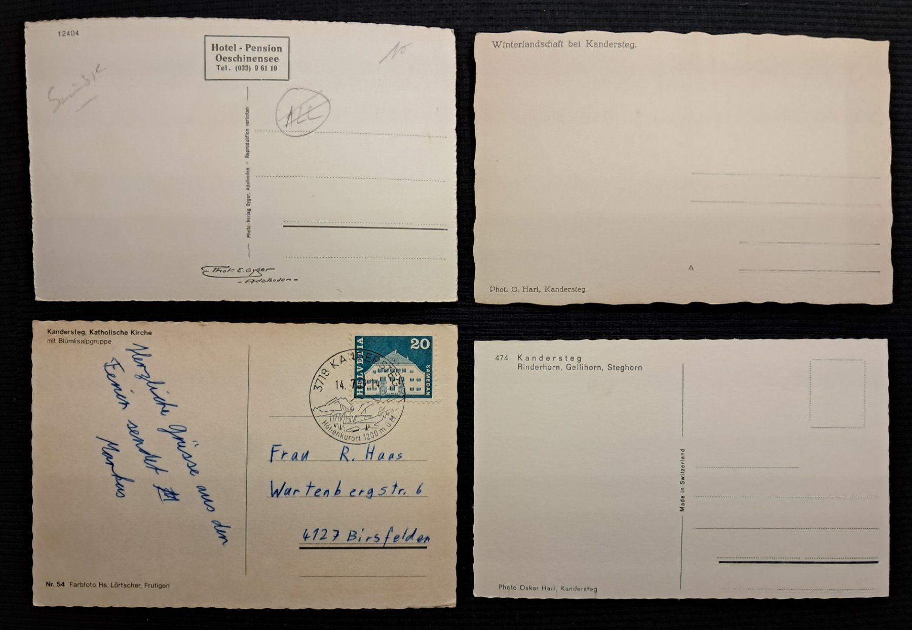 Cartoline postali: 4 AK KANDERSTEG – Usato da Ponto Valentino venduto da giorgia06 1