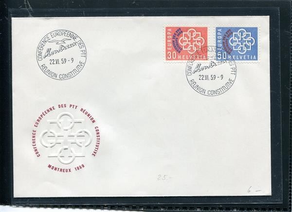 Tutti i francobolli: 1959 Nr. 349-50 ill. Ersttagsbrief – Usato da Winterthur venduto da Kyoung