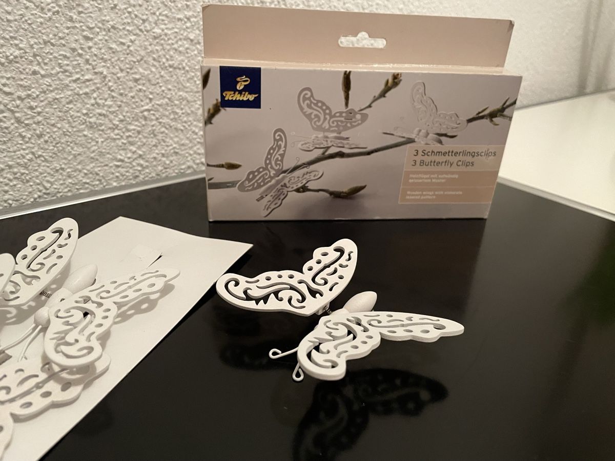 Tutte le decorazioni: 6 Schmetterlingclips, neu – Nuovo e nell'imballaggio originale da Wilderswil venduto da Renaissance1 2