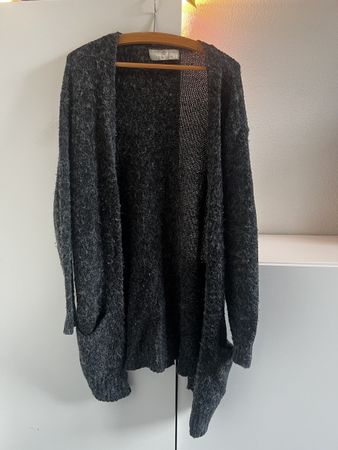 Pieces Strickjacke Cardigan Grau meliert Grösse M Winter