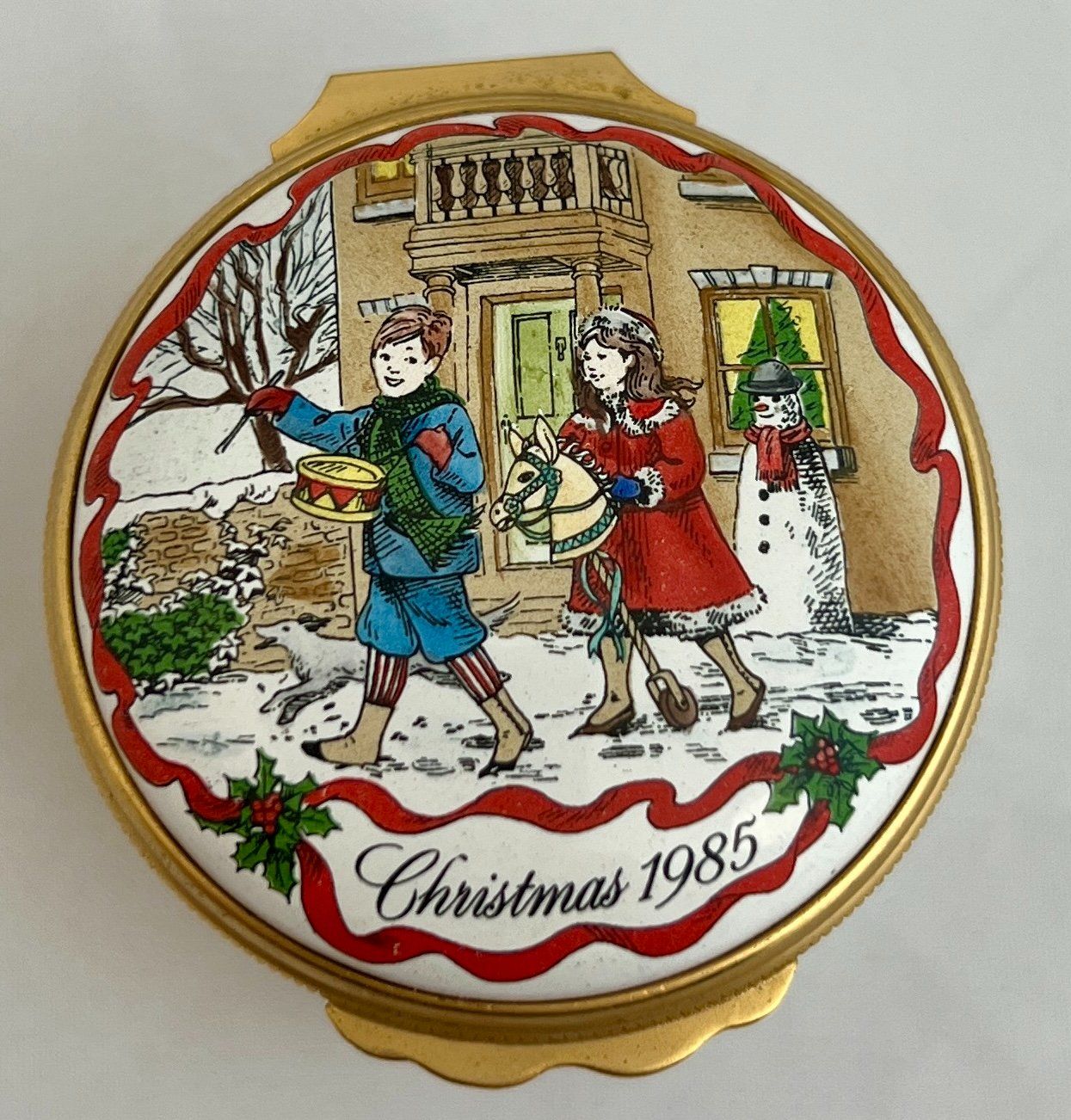 Contenitori & Simili: Halcyon Days Enamels, handbemaltes Weihnachtsdöschen, 1985 – Usato da Zürich venduto da Drahtzug 1