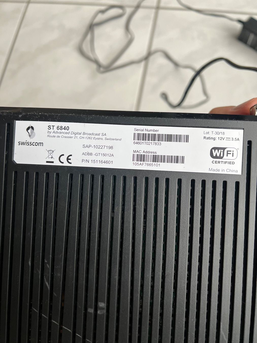 Swisscom Router ST 6840 inkl. Netzteil – gebraucht, funktion (D ...