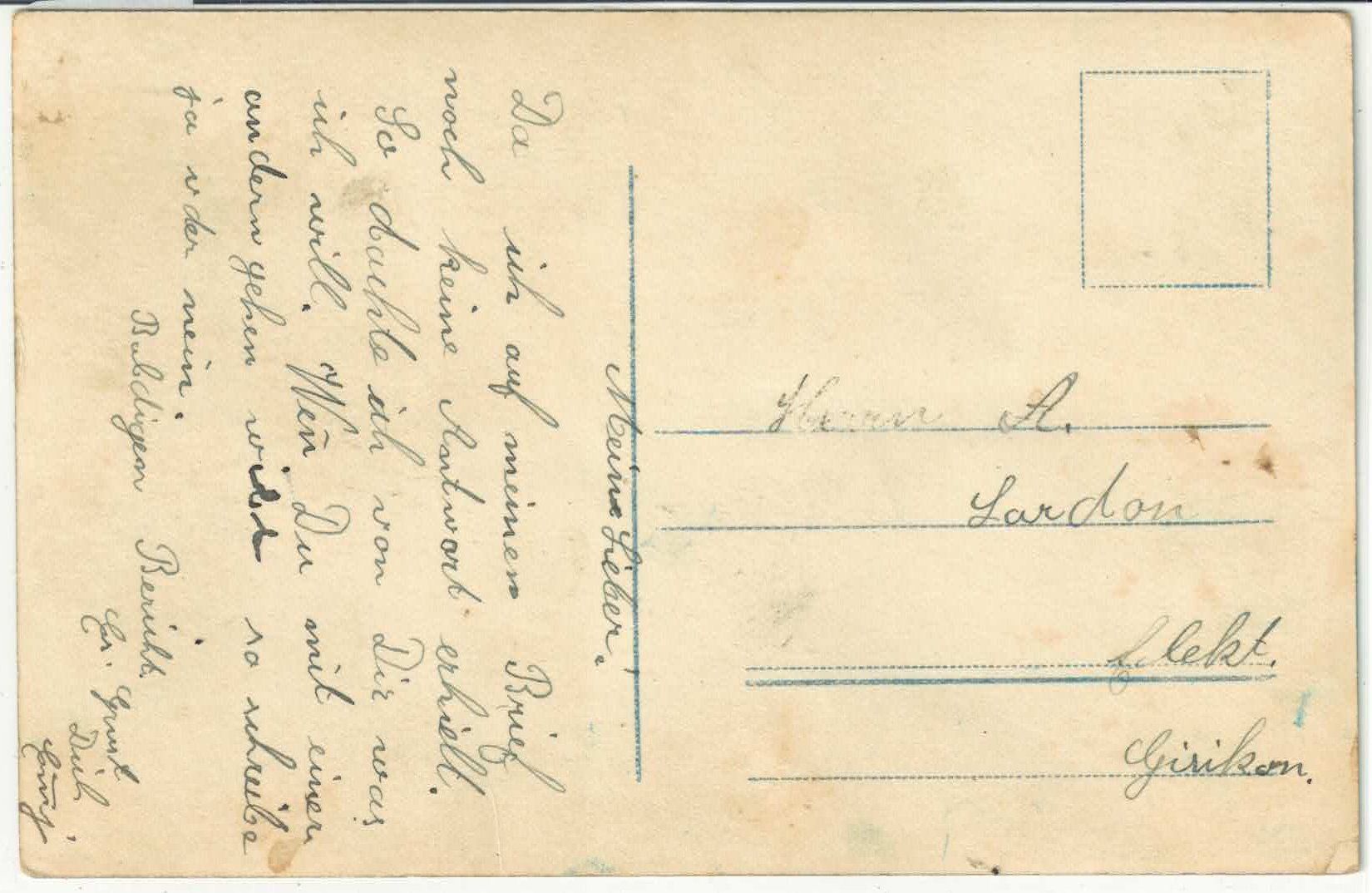 Cartoline postali: Briefmarken-Sprache - Liebespaar couple – Usato da Ettingen venduto da Kartenplanet 1