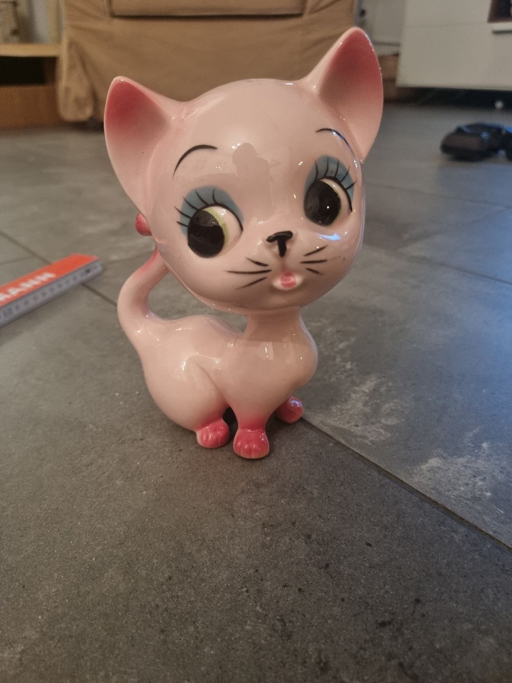 Figuren: Süsse Vintage Katze, Rosa – Gebraucht aus Zweidlen von VG159
