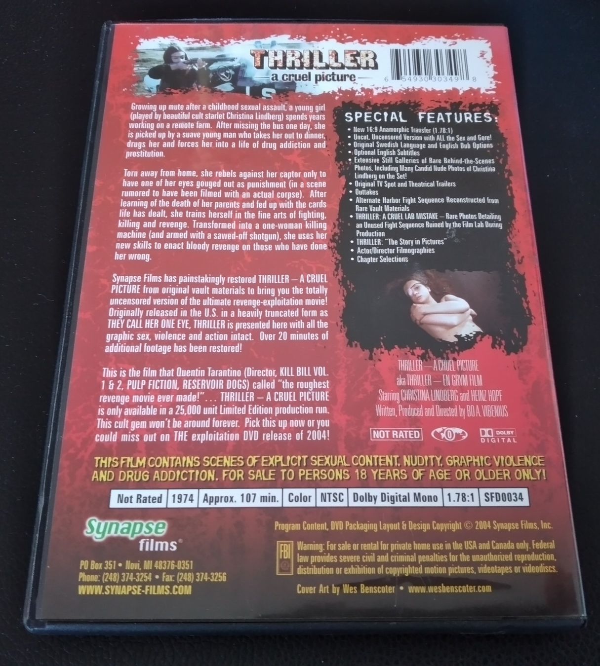 Tutti i DVDs: Thriller A Cruel Picture uncut – Usato da Dietwil venduto da Vrilodin 1