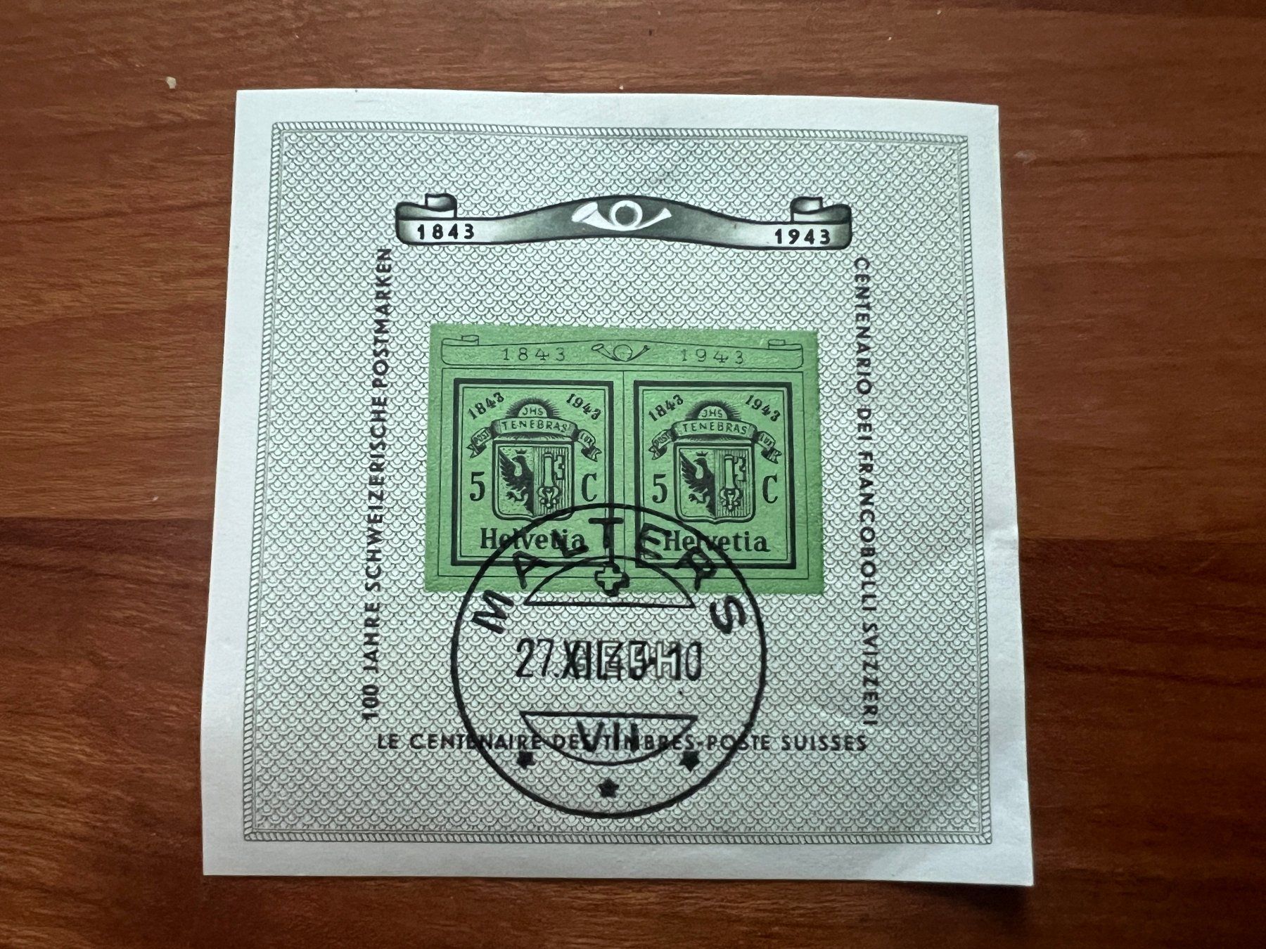 Tutti i francobolli: 1943 Genfer Block gest. (5897) – Usato da Hinwil venduto da Sidi4