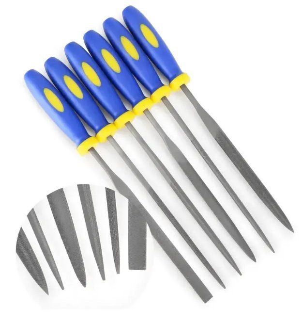 Kit Limes Métal Professionnel Kit De 18 Limes Métal Spurtar - 4 Limes Longues Bois + 12 Limes Aiguilles Avec Brosse Lima Per Unghie