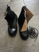 Schnürstiefeletten gefüttert schwarz Grösse 38/39