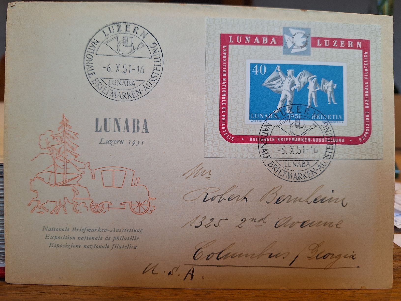 Tutti i francobolli: W32 LUNABA Brief Kat. 200.- – Usato da Balgach venduto da SIMEON27