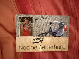 Autogrammkarte Nadine Aeberhard BMX Fahrerin signiert
