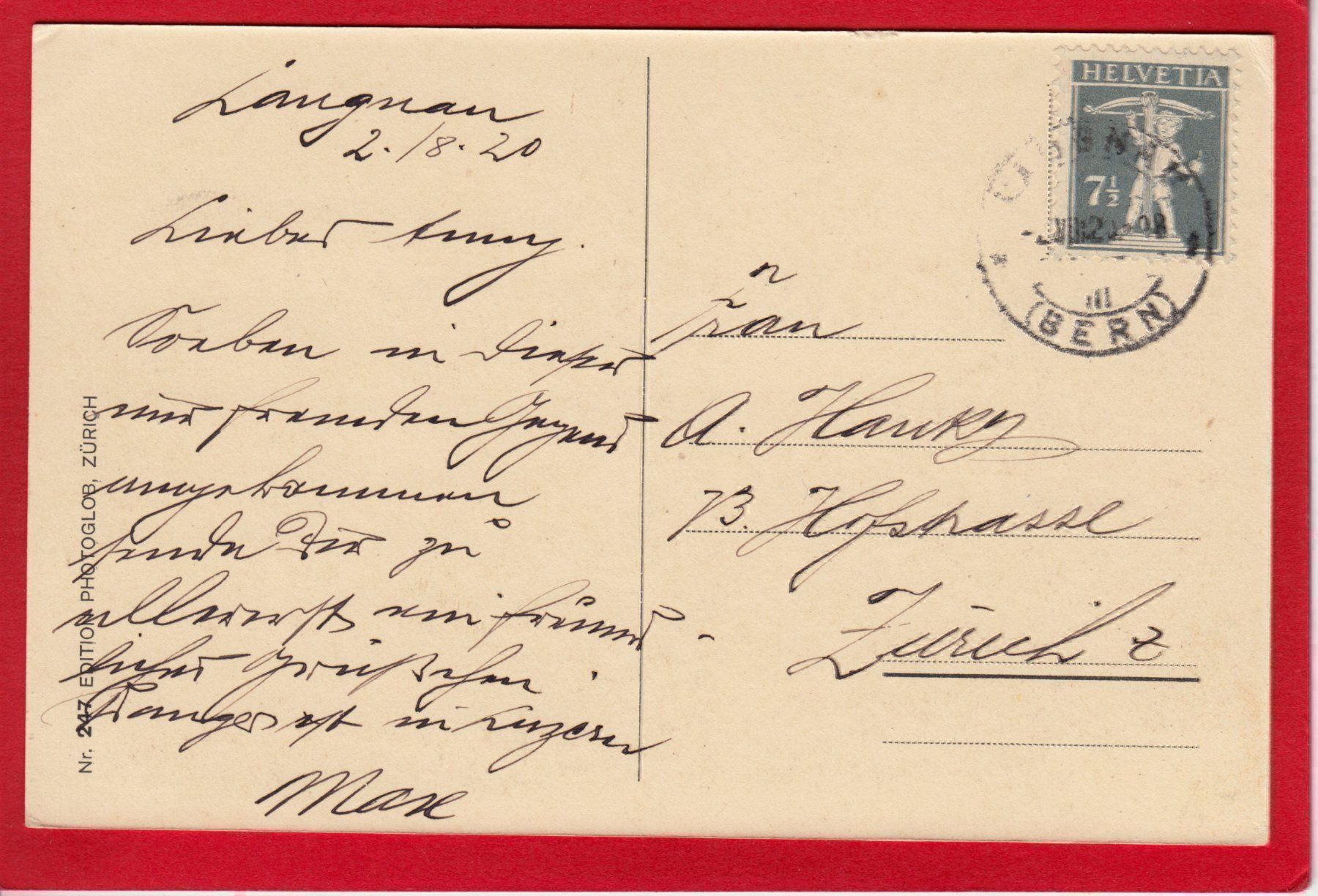 Cartes postales: AK LANGNAU IM EMMENTAL – D'occasion à Grüningen par Kartensammler 1