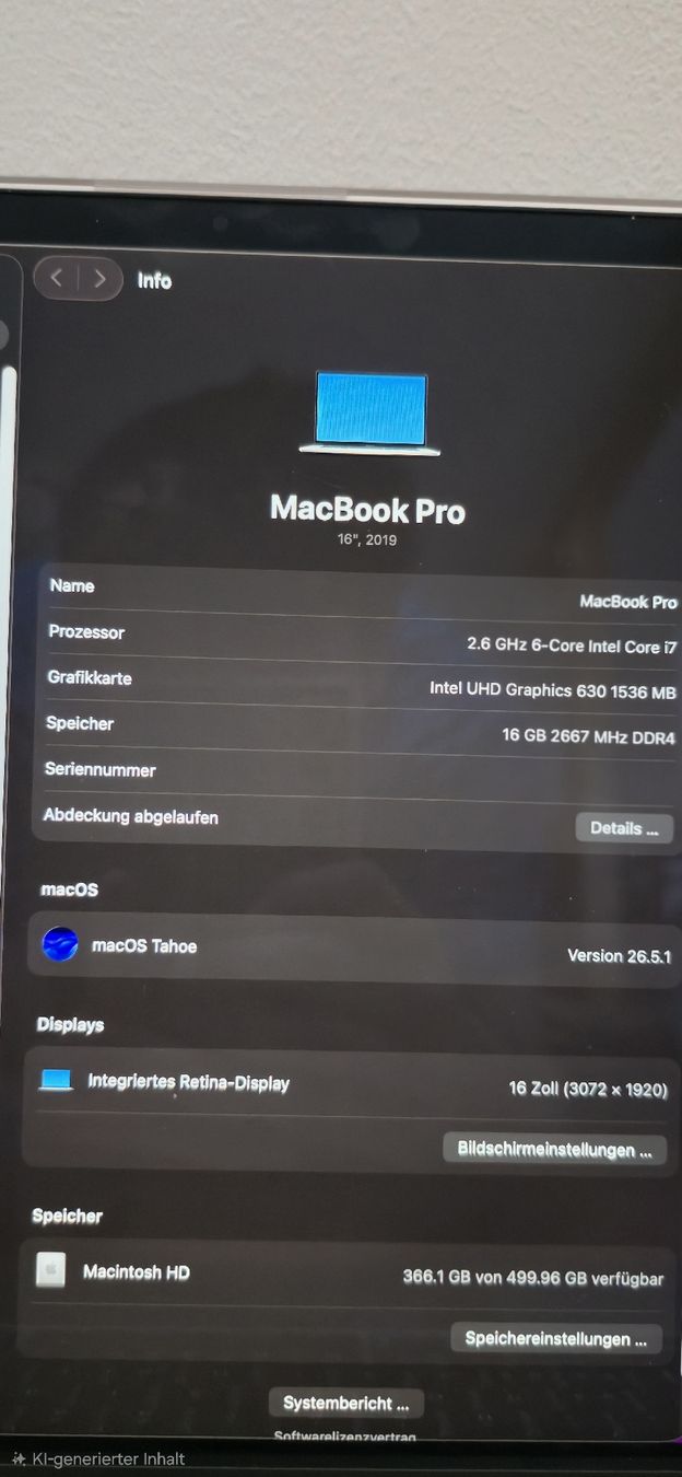 Apple Notebooks: Apple MacBook Pro 16" 2019 512GB Silber – Gebraucht aus Zizers von Mofa022 3