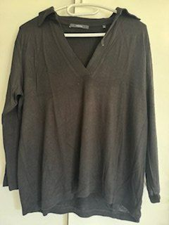 SOMEDAY Blusen Polo-Shirt schwarz 38