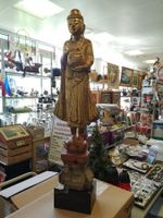 Buddha Figur stehend Opferschale Burma Thailand 19.Jhd 97cm