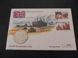 Münzbrief Turks & Caicos Islands 5 Crown 1994 - D-Day