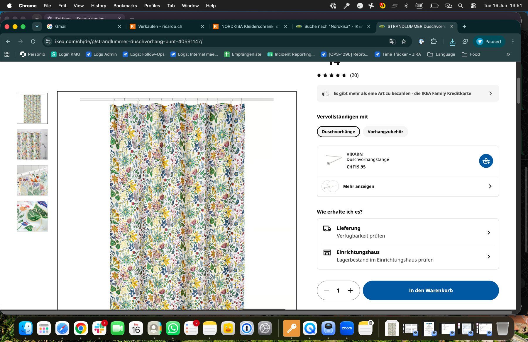 Ikea Rideaux: Duschvorhang Ikea STRANDLUMMER – D'occasion à Rudolfstetten par SuzyChi 1