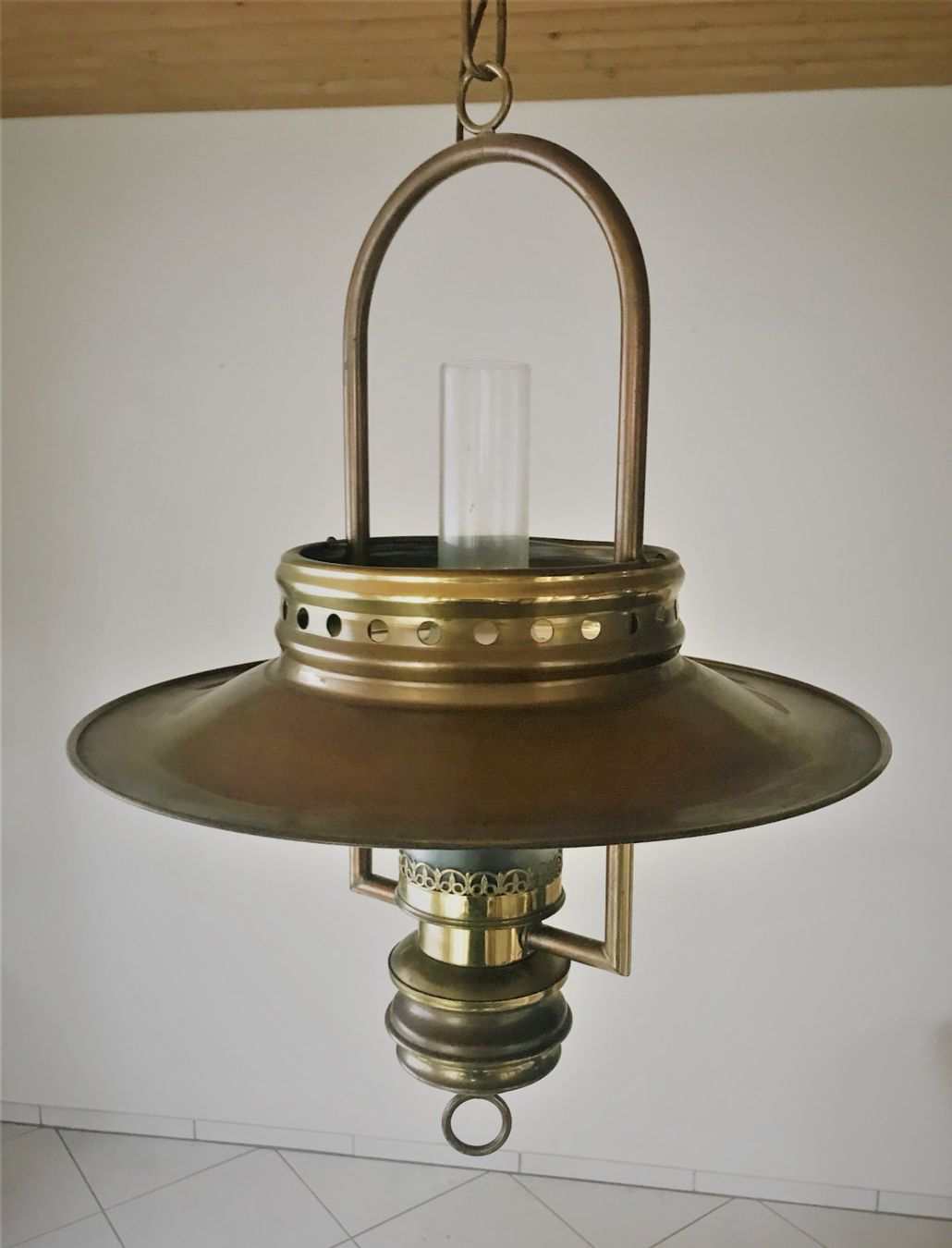 Kronleuchter & Deckenlampen: Hängelampe Messing / Glas – Gebraucht aus Biberist von longimanus3