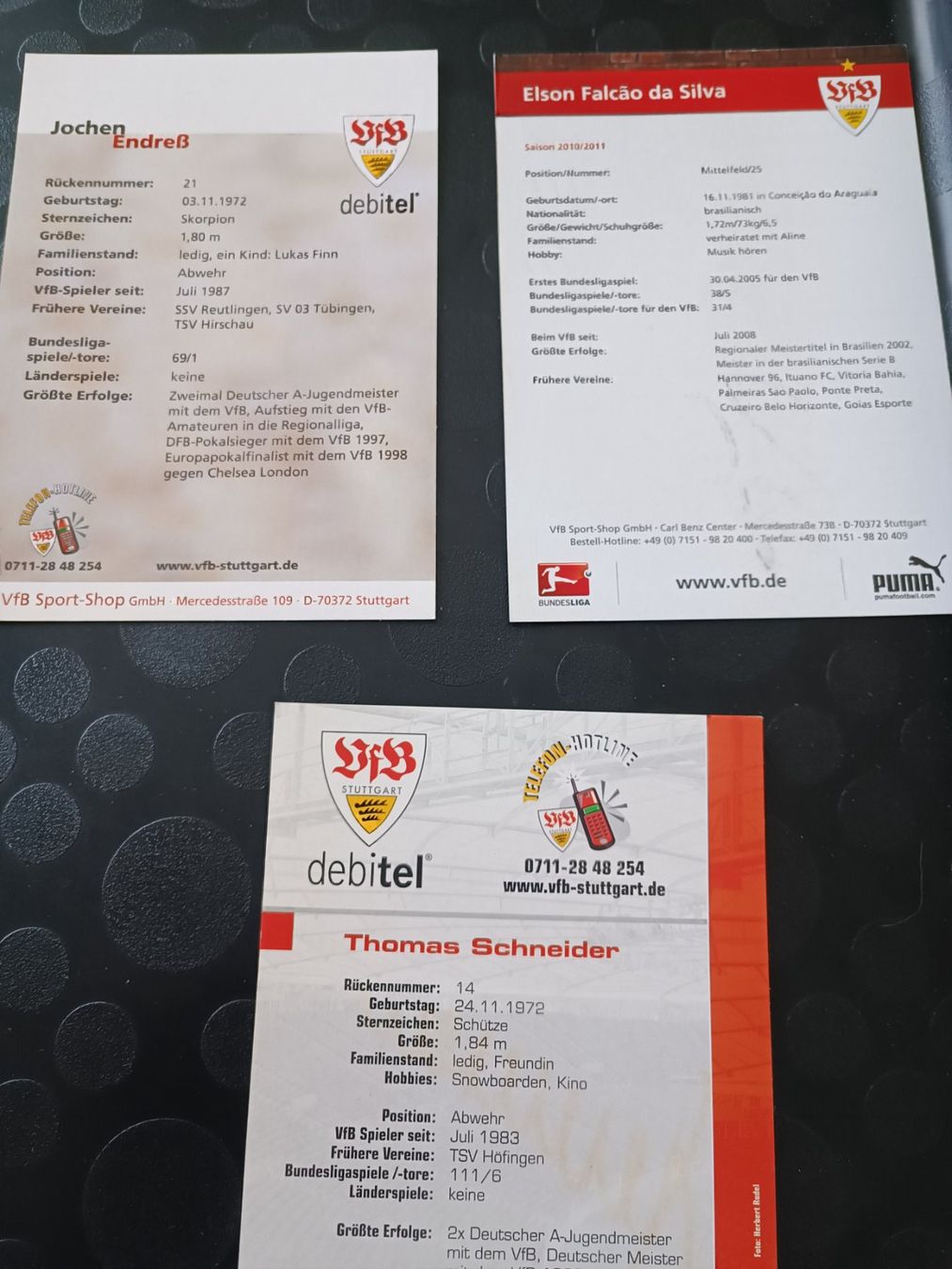 Autografi: VfB Stuttgart - 3x handsignierte alte Karten – Usato da Menziken venduto da Artographs 1