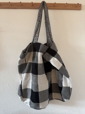 Stofftasche Retro, hübsche Badtasche, kariert