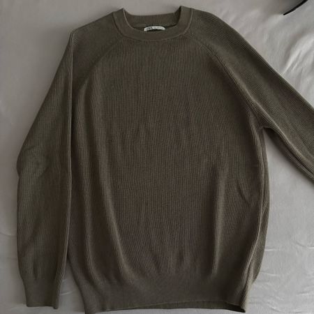 Zara Herren Pullover Olivgrün Grösse L