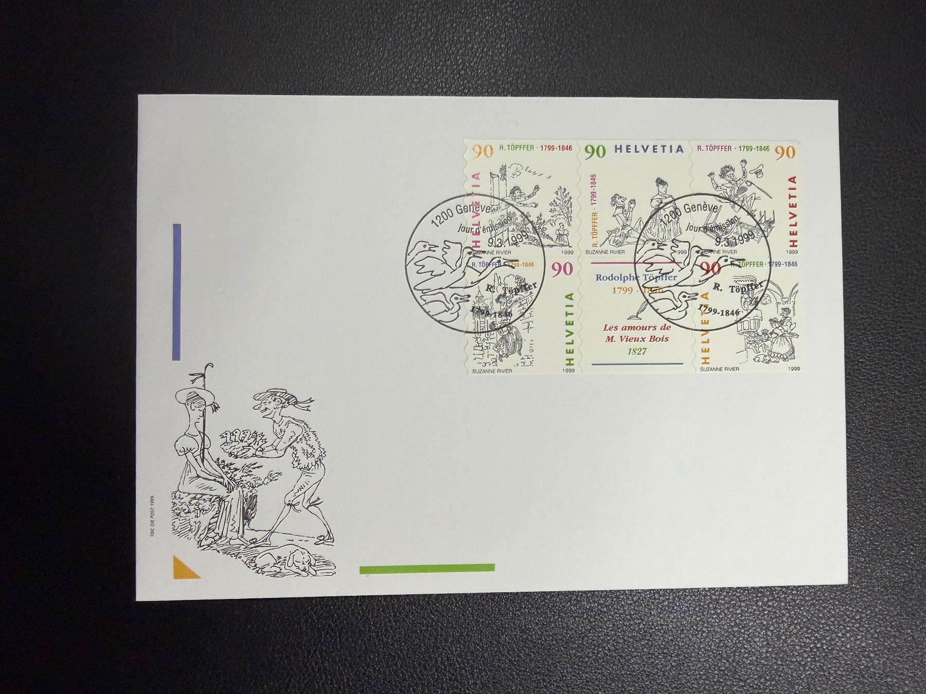 Tous les timbres: CH-Markenheft Seite auf FDC 1999 – D'occasion à oberrüti par jeanmei