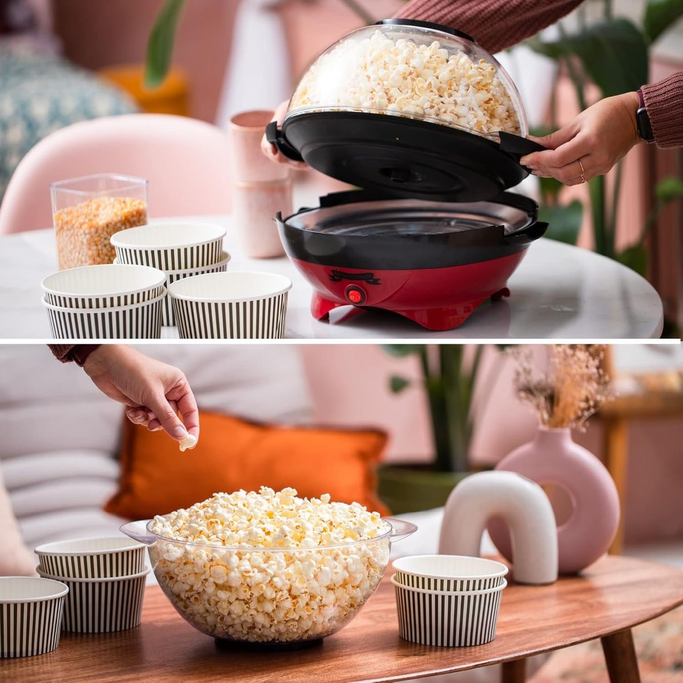 Elettrodomestici da cucina: Popcorn Maschine Retro 5L Popcorn Maker 800W Rot Gross – Nuovo e nell'imballaggio originale da Schaffhausen venduto da AllesMussRaus90 8