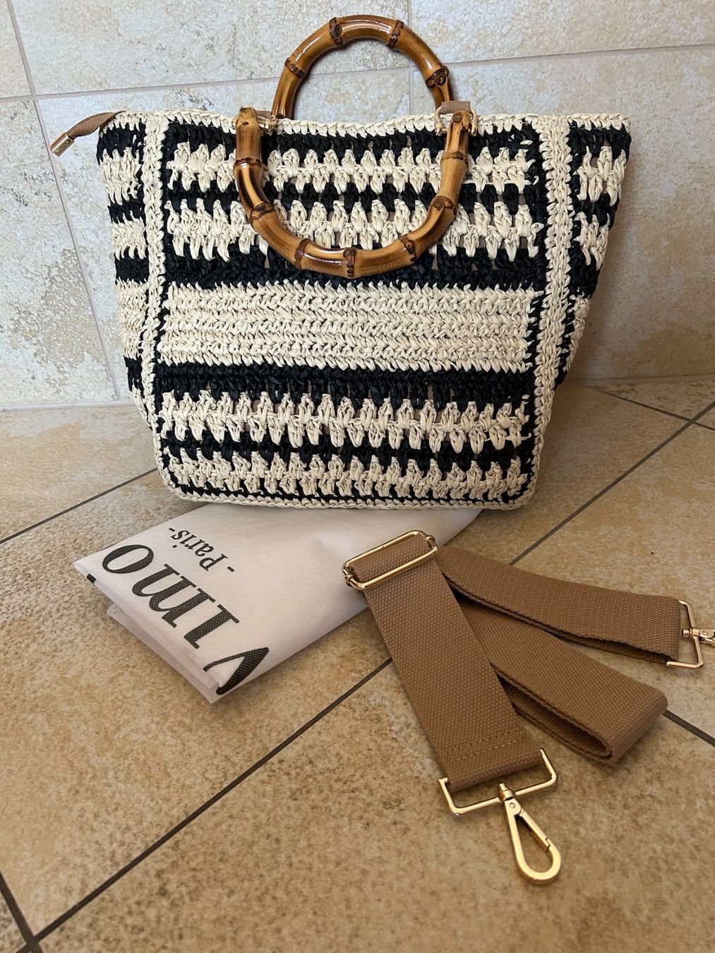 Sacs femmes: Sac Rive Gauche macramé et bambou – Neuf (Voir description) à Porrentruy par Craps1 1