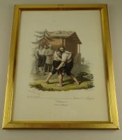 SCHWINGER, SCHWINGEN, LUTTEURS, SCHWYZ, LITHOGRAPHIE UM 1830