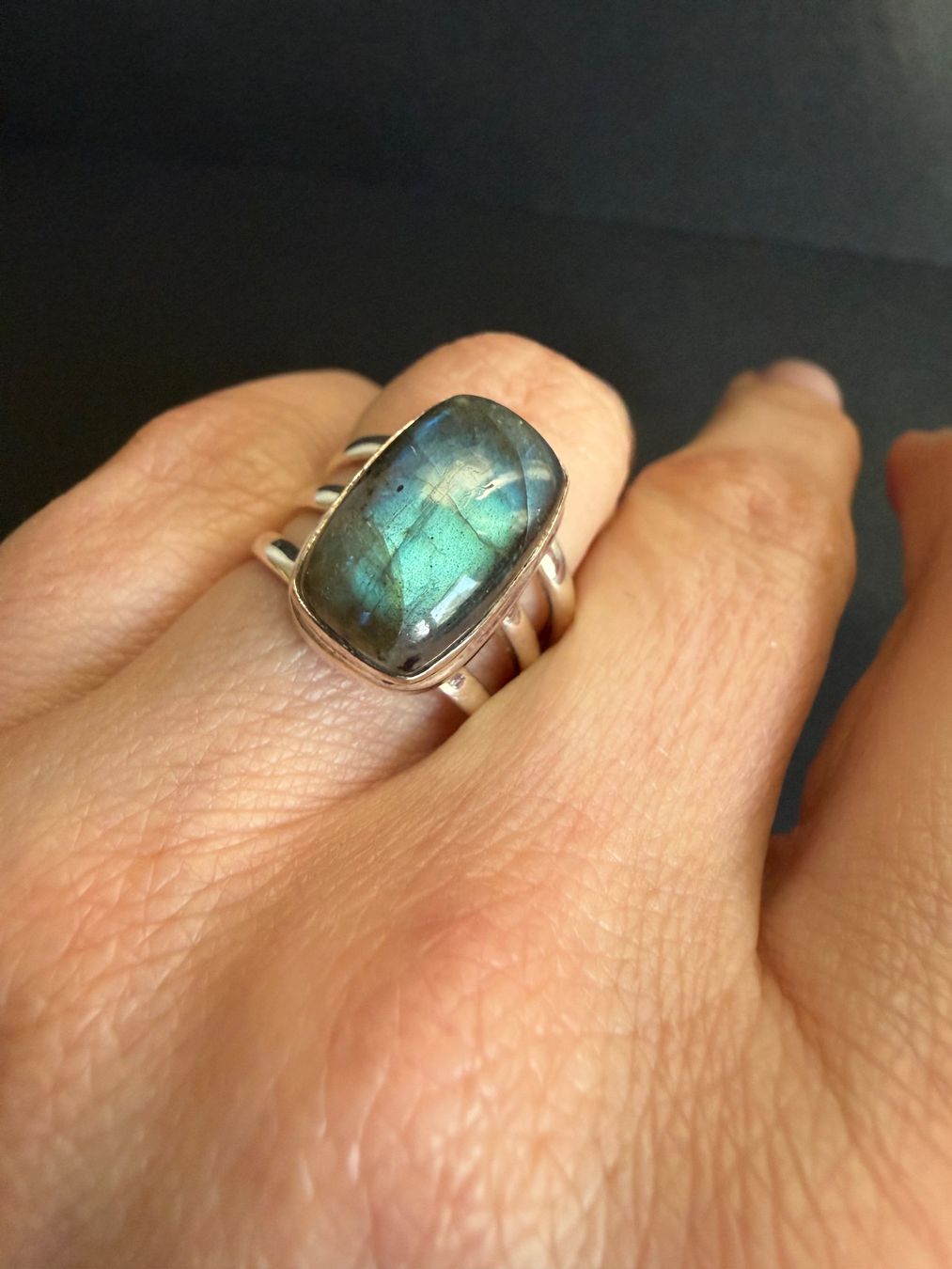 Ringe: Silber Ring mit Labradorit 925 – Gebraucht aus Spiegel b. Bern von Rogger72 1